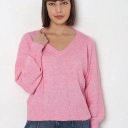 Vero Moda V-Neck Long Sleeves Pullover-image-18