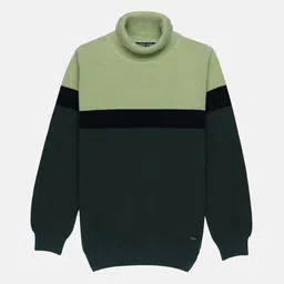 Status Quo Boys Olive Green & Black Colourblocked Pullover-image-25