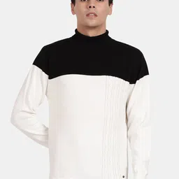 t-base Men Colourblocked Cotton Pullover-image-88