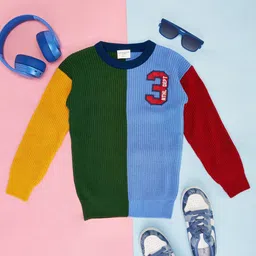 Pantaloons Junior Boys Colourblocked Pullover Sweaters-image-38