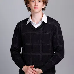 GODFREY Checked Woolen Pullover Sweater-13
