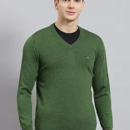 Monte Carlo V-Neck Long Sleeves Woollen Pullover-image-80