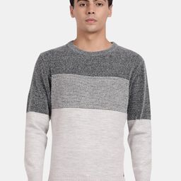 t-base Colourblocked Round Neck Woollen Pullover Sweater-image-23