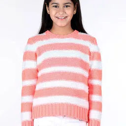 Wingsfield Girls Striped Acrylic Pullover-picture-12