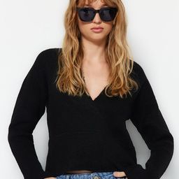 Trendyol V-Neck Ribbed Pullover-53