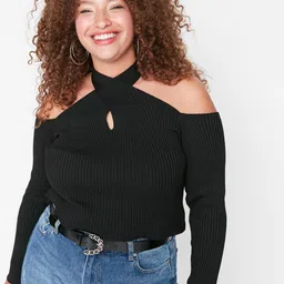 Trendyol Ribbed Halter Neck Pullover Sweater-image-38