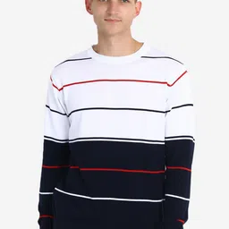 INVICTUS Striped Round Neck Cotton Pullover-picture-48