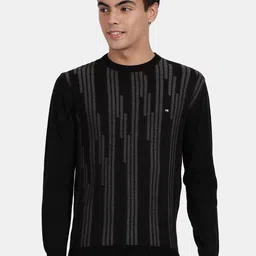 t-base Men Striped Pullover with Fuzzy Detail-image-20