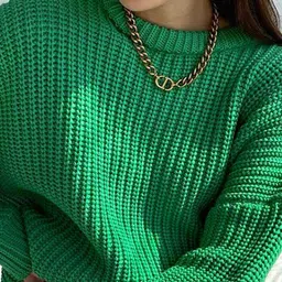 LULU & SKY Self Design Open Knit Pullover image 2