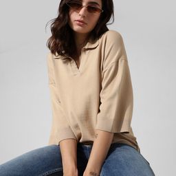 ONLY Polo Collar Pullover Sweater-image-83