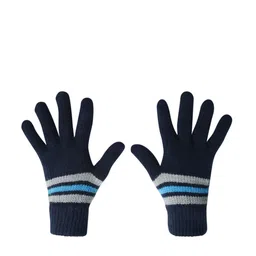 LOOM LEGACY Men Striped Winter Acrylic Hand Gloves-image-31