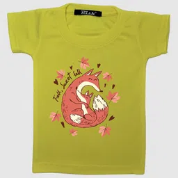RISH Kids Yellow Fox In Autumn Printed T-shirt-image-75