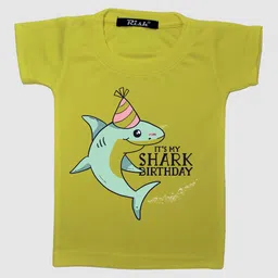 RISH Kids Yellow Shark Birthday Print T-shirt-image-66