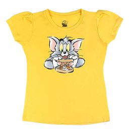 Tom & Jerry Girls Yellow Printed T-shirt-image-14