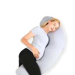 Pum Pum Grey Fibre Filled Faux Velvet Ultra Soft Maternity Pillow-image-91