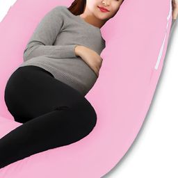 DADDY COOL Pink Cotton Breathable G Shaped Maternity Pillow-image-86