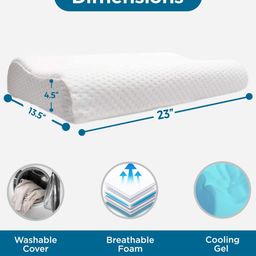 Sleepsia Set of 3 White Solid Memory Foam Soft Bed Pillow image 5