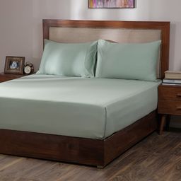 MASPAR Melina Green 400TC Cotton King Bedsheet & Pillow Covers-image-51