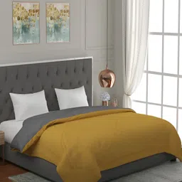 RF RELAXFEEL Yellow & Grey Geometric Heavy Winter 233 GSM Single Bed Quilt-image-64