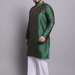 SOJANYA PLUS Geometric Woven Design Kurta With Pyjamas & Nehru Jacket image 4