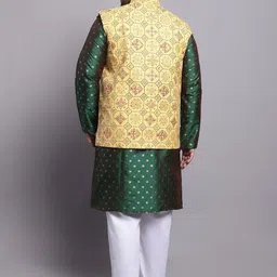 SOJANYA PLUS Geometric Woven Design Kurta With Pyjamas & Nehru Jacket image 2