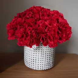 WELL ART GALLERY Red 5 Pieces Hydrangea Artificial Flower-27