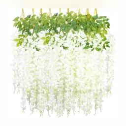 WELL ART GALLERY White 10 Pieces Hanging Blossom Artificial Flowers-picture-53