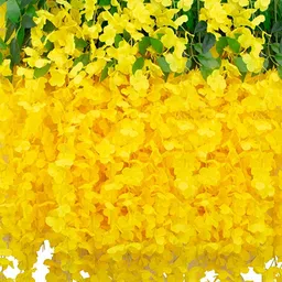 WELL ART GALLERY Yellow 4 Pieces Hanging Blossom Artificial Flower-image-81