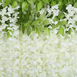 WELL ART GALLERY White & Green 10 Pieces Hanging Blossom Artificial Flower image 3