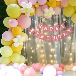 Special You Pink & Yellow 73 Pcs Textured Birthday Decor Items-image-34