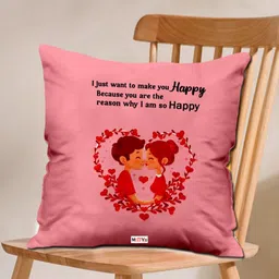 ME & YOU Pink Printed Cushion Cover With Filler-image-16