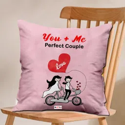 ME & YOU Pink Printed Square Cushion-11