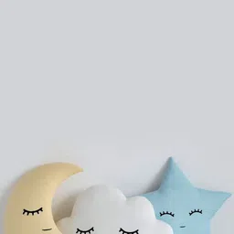 ME & YOU Kids Blue & White 3 Pieces Cloud Moon Star Shaped Baby Pillows-23