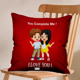 ME & YOU Red & Yellow Printed Square Cushion-0