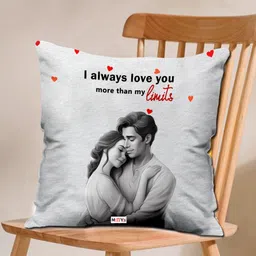 ME & YOU Grey & Black Printed Square Cushion-picture-2
