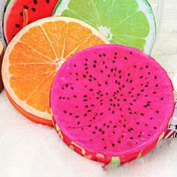 ME & YOU Green & Pink 4 Pieces Fruit Printed Round Shape Pillows-13