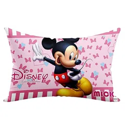 Kuber Industries Blue & Pink 2-Pieces Micket Mouse Printed Cotton Sleep Pillows-27