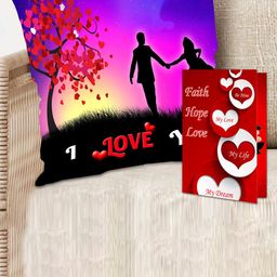 ME & YOU Black & Red Valentines Day Printed Cushion & Card Gift Hamper-17