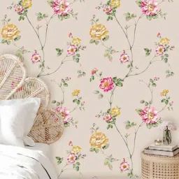 shaakh Trail Of Vintage Roses (48X30In) Self-Adhesive Wallpaper-picture-1