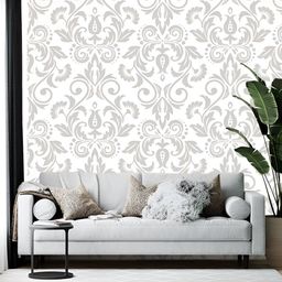 Wallpics White Printed Self-Adhesive Wallpaper-11