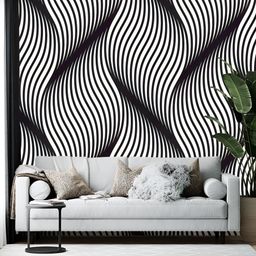 Wallpics White & Black Abstract Printed Self-Adhesive Wallpaper-image-72