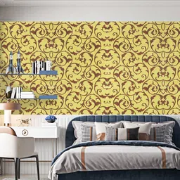 Dakshya Industries Yellow Floral Printed Waterproof Self-Adhesive Wallpaper-image-32