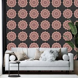 Wallpics Black & Brown Floral Printed Self Adhesive Wall Sticker-image-10