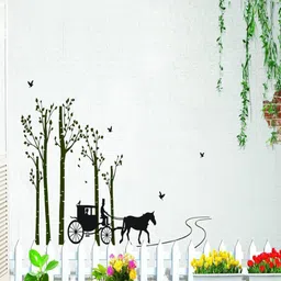 Jaamso Royals Black Dream Cather Design Decorative Peel & Stick Self Adhesive Wall Sticker-50