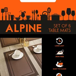 BIANCA Alpine Grey & White 6 Pieces Textured Rectangle Table Placemats image 5