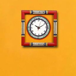 aakriti art creations Red Sheesham Wood Wall Traditional Wall Clock-picture-45