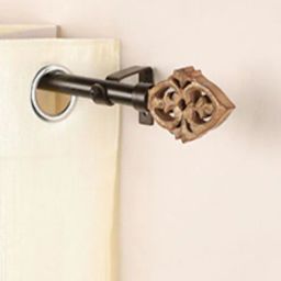 the decor mart Brown Iron 84 - 144 Inches Expandable Curtain Rod with Accessories-picture-18