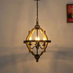 kapoor lampshades Venessa 4 Light Chandelier In Natural & Black Finish-picture-5