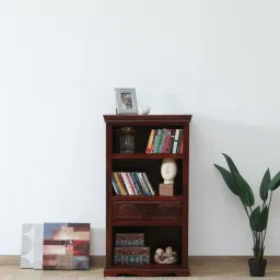 mudramark from pepperfry Airavana Sheesham Wood Bookshelf in Scratch Resistant Honey Oak Finish-picture-22