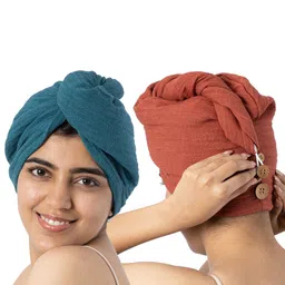 Doctor Towels Pack of 2 Banana Double Cloth Hair Wrap Towels-image-90